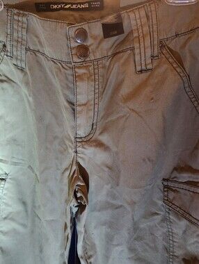 DKNY Womens Olive Khaki Cargo Capri